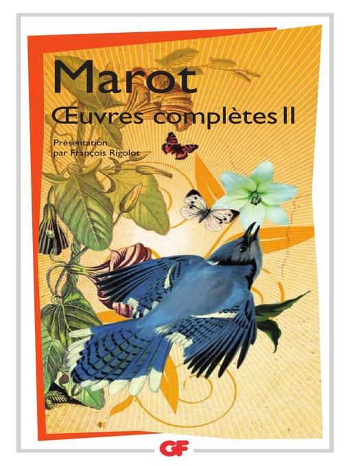 Title details for Œuvres complètes 2 by Clément Marot - Available